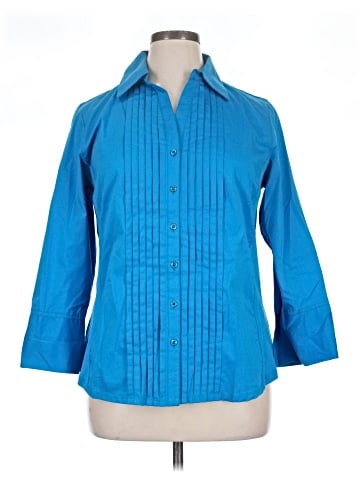 Investments 3/4 Sleeve Button-Down Shirt (view 1)