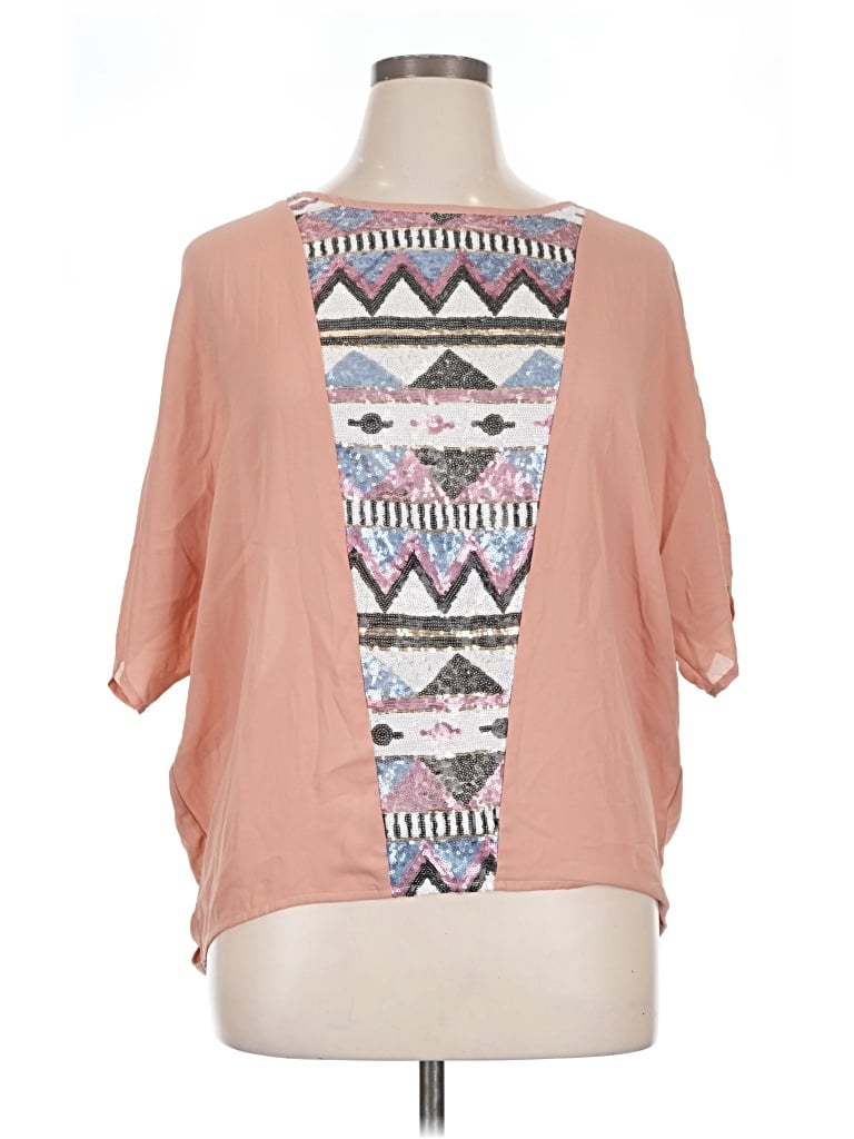 Pre-owned Umgee 3/4 Sleeve Blouse In Pink