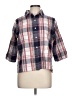 North Crest Plaid Blue 3/4 Sleeve Button-Down Shirt Size L - photo 1