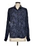 Rails Animal Print Blue Long Sleeve Blouse Size M - photo 1