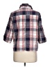 North Crest Plaid Blue 3/4 Sleeve Button-Down Shirt Size L - photo 2