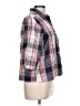 North Crest Plaid Blue 3/4 Sleeve Button-Down Shirt Size L - photo 4