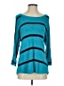 Soft Surroundings 100% Rayon Stripes Teal Pullover Sweater Size S - photo 1