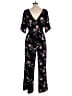 rue21 100% Polyester Floral Black Jumpsuit Size L - photo 2
