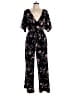 rue21 100% Polyester Floral Black Jumpsuit Size L - photo 1
