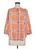 Collective Concepts 100% Polyester Houndstooth Orange 3/4 Sleeve Blouse Size M - photo 1