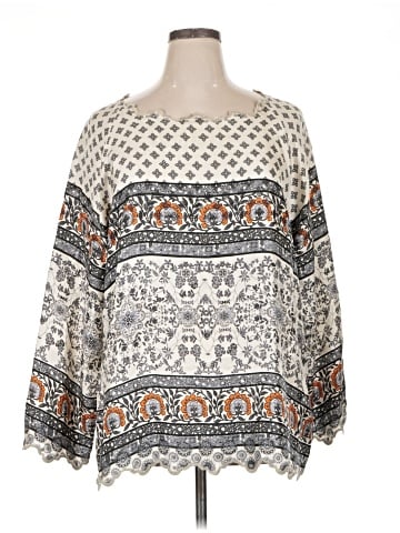 Johnny Was 3/4 Sleeve Silk Top (view 1)