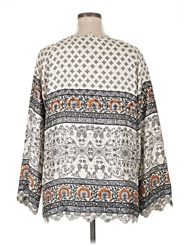 Johnny Was 3/4 Sleeve Silk Top (view 2)