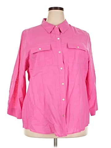 Chaus 3/4 Sleeve Button-Down Shirt (view 1)