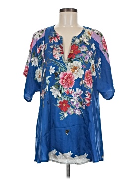 Johnny Was Short Sleeve Silk Top