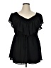 Torrid 100% Polyester Black Short Sleeve Blouse Size 1X Plus (1) - photo 1