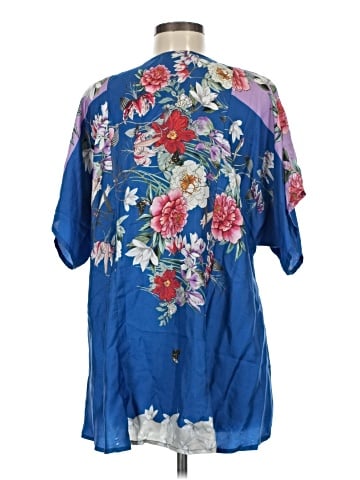 Johnny Was Short Sleeve Silk Top (view 2)