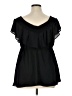 Torrid 100% Polyester Black Short Sleeve Blouse Size 1X Plus (1) - photo 2