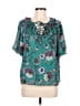 Ann Taylor LOFT 100% Polyester Teal Short Sleeve Blouse Size M - photo 1
