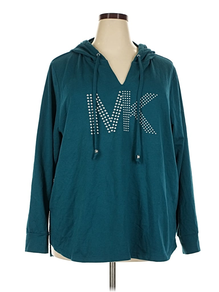 Pre-owned Michael Michael Kors Pullover Hoodie In Teal
