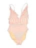 J.Crew Stripes Orange One Piece Swimsuit Size 0 - photo 1