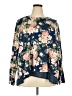 B Collection by Bobeau Floral Blue Long Sleeve Blouse Size 3X - photo 1