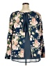 B Collection by Bobeau Floral Blue Long Sleeve Blouse Size 3X - photo 2