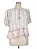 CeCe 100% Polyester White Short Sleeve Blouse Size XL - photo 1