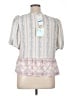 CeCe 100% Polyester White Short Sleeve Blouse Size XL - photo 2