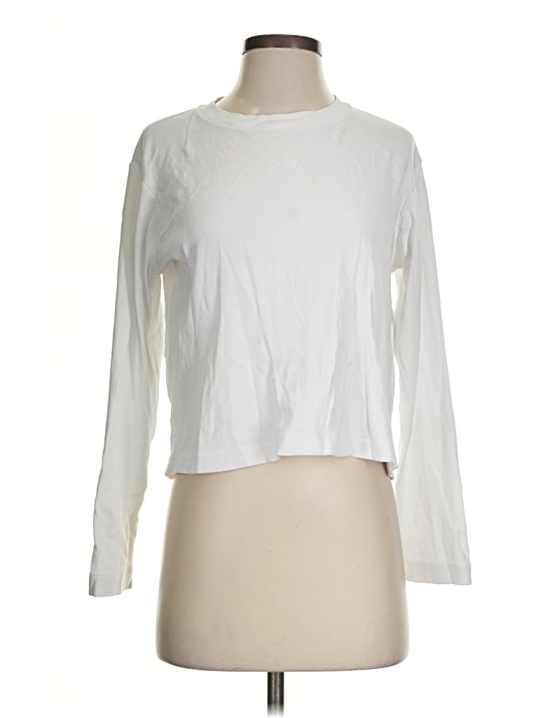 ADAY Long Sleeve T-Shirt: White Tops - Size Small