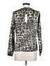 Three Eighty Two 100% Polyester Animal Print Gray Long Sleeve Blouse Size XS - photo 2