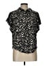 Fred David Animal Print Black Short Sleeve Blouse Size L - photo 1