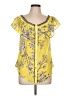 Hale Bob Yellow Short Sleeve Blouse Size L - photo 1