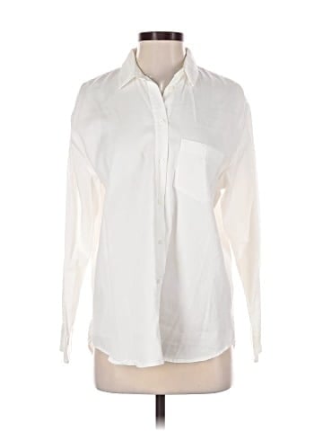 Madewell Drapey Oversized Boyshirt in Pure White (view 1)