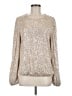 Flat White 100% Polyester Silver Long Sleeve Blouse Size M - photo 1