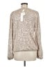 Flat White 100% Polyester Silver Long Sleeve Blouse Size M - photo 2