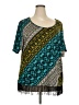 Notations Teal Short Sleeve Blouse Size 2X - photo 1