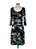 Frank Lyman Design Print Teal Cocktail Dress Size 4 - photo 2