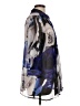 Fever 100% Polyester Print Blue 3/4 Sleeve Blouse Size L - photo 4