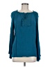 St. John's Bay 100% Rayon Teal Long Sleeve Blouse Size M - photo 1