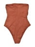 Shade & Shore Solid Brown One Piece Swimsuit Size M - photo 2