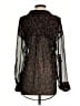 Free People 100% Polyester Animal Print Black Long Sleeve Blouse Size XS - photo 2