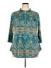 Bepei Paisley Teal 3/4 Sleeve Blouse Size 2X - photo 1
