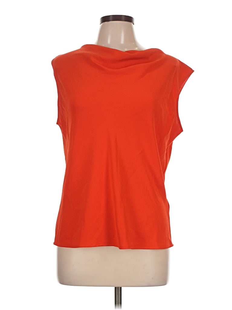 Pre-owned Mm. Lafleur Sleeveless Top Orange Cowl Neck Tops