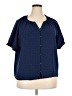 Nine West 100% Polyester Blue Short Sleeve Blouse Size XXL - photo 1