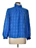 David Matthew Blue Long Sleeve Blouse Size 10 - photo 1