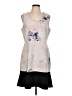 Ellen Tracy Graphic Gray Casual Dress Size 12 - photo 1