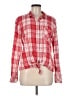 Sanctuary 100% Cotton Plaid Red Long Sleeve Button-Down Shirt Size M - photo 1