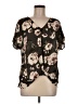 West Kei Floral Black Short Sleeve Blouse Size M - photo 1