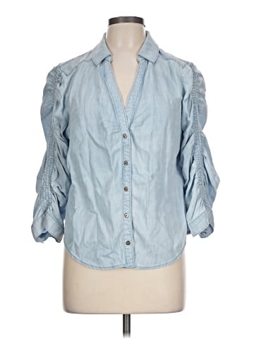 White House Black Market 3/4 Sleeve Button-Down Shirt (view 1)