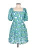 Mittoshop 100% Rayon Hearts Blue Casual Dress Size M - photo 1