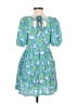Mittoshop 100% Rayon Hearts Blue Casual Dress Size M - photo 2