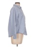 Old Navy 100% Cotton Stripes Blue Long Sleeve Button-Down Shirt Size Lg Petite - photo 4