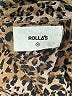Rolla's Animal Print Brown Short Sleeve Blouse Size M - photo 7