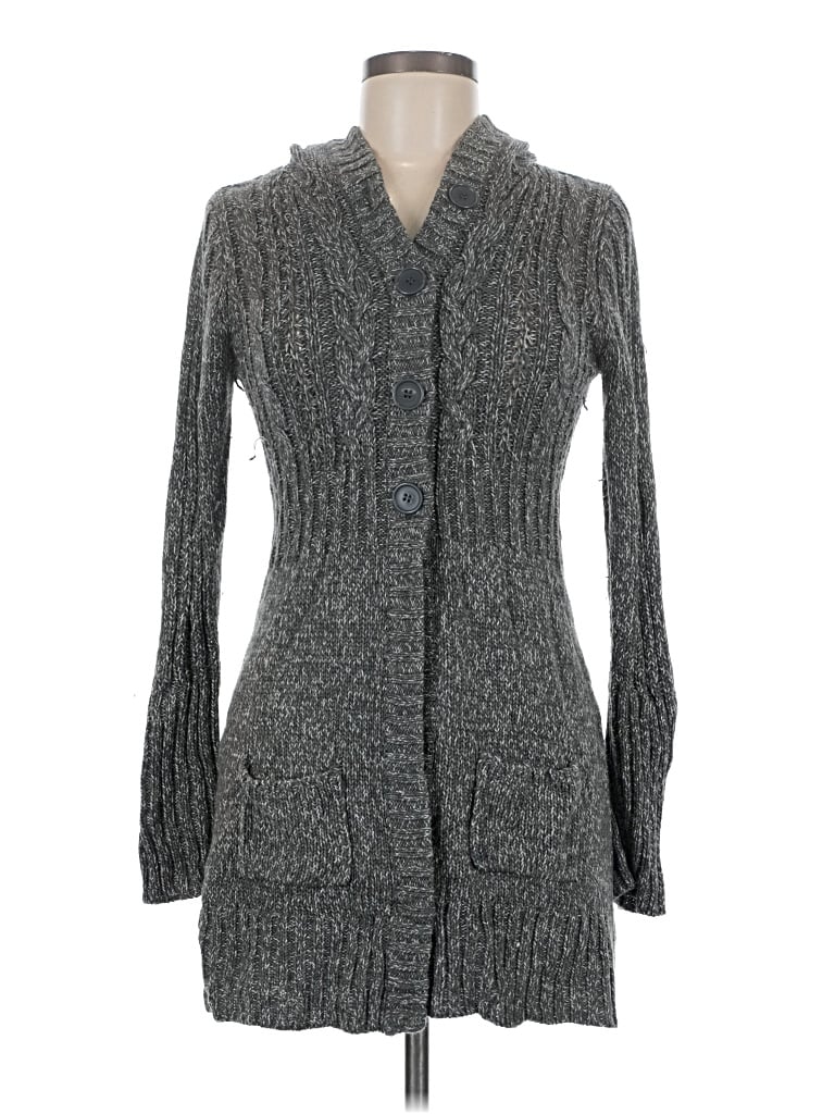 Pre-owned It's Our Time Cardigan Sweater In Gray